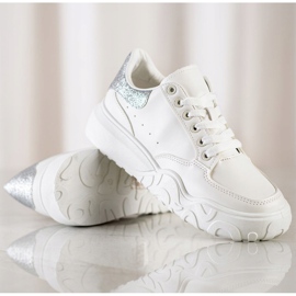 Small Swan Zapatillas de cuero ecológico blancas blanco 3