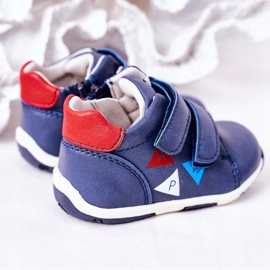Apawwa Zapatos Brogue Infantil Con Velcro Azul Marino Milo 1