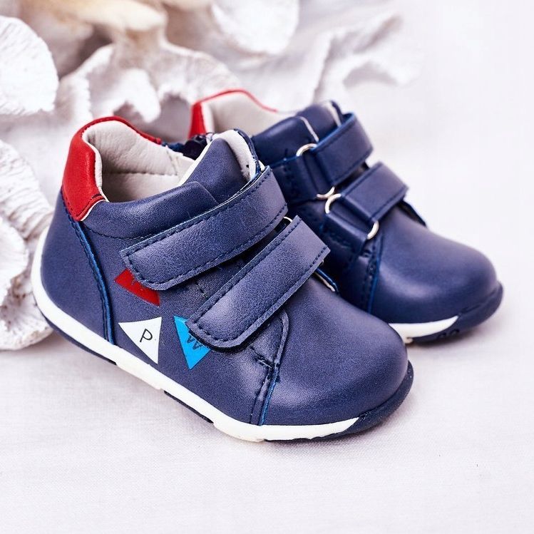 Apawwa Zapatos Brogue Infantil Con Velcro Azul Marino Milo 2