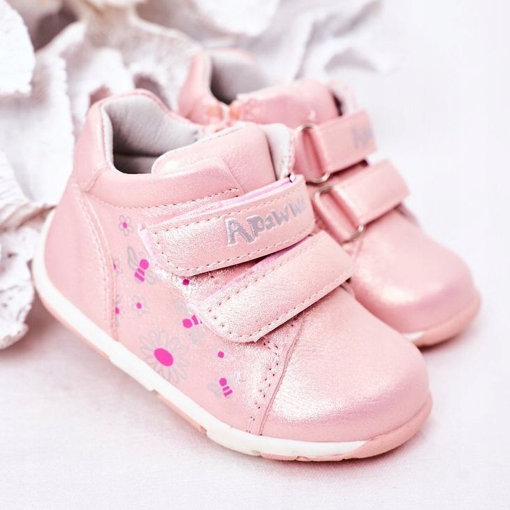 Apawwa Zapatos Brogue Infantil Con Velcro Rosa Milo 1