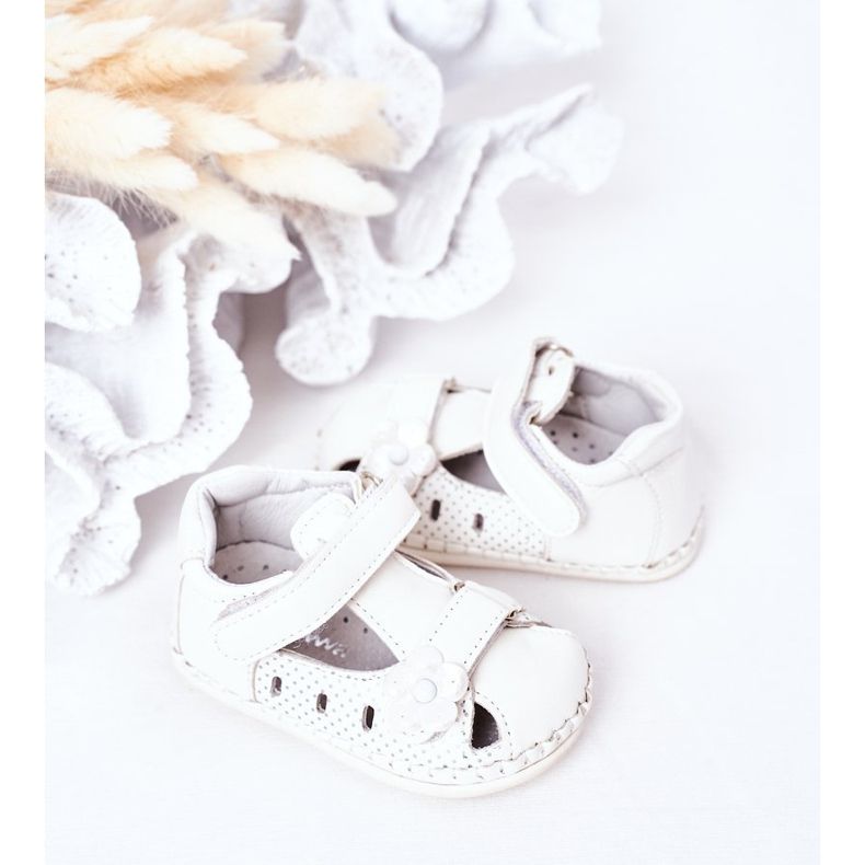 Apawwa Sandalias Infantiles Con Velcro Flores Blancas blanco 1