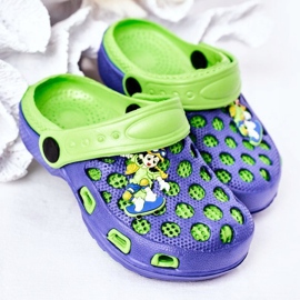 Pantuflas Niños Espuma Crocs Azul Marino-Verde Jupiter 1