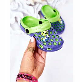 Pantuflas Niños Espuma Crocs Azul Marino-Verde Jupiter 2