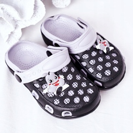 Pantuflas Niños Espuma Kroks Negro-Gris Jupiter 4