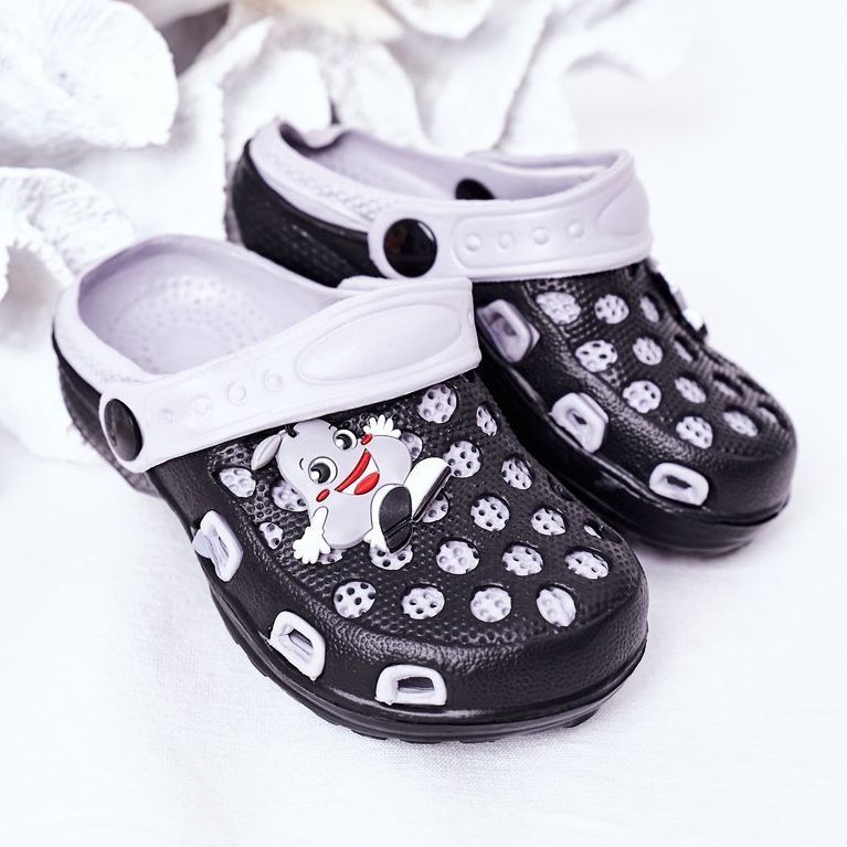 Pantuflas Niños Espuma Kroks Negro-Gris Jupiter 2