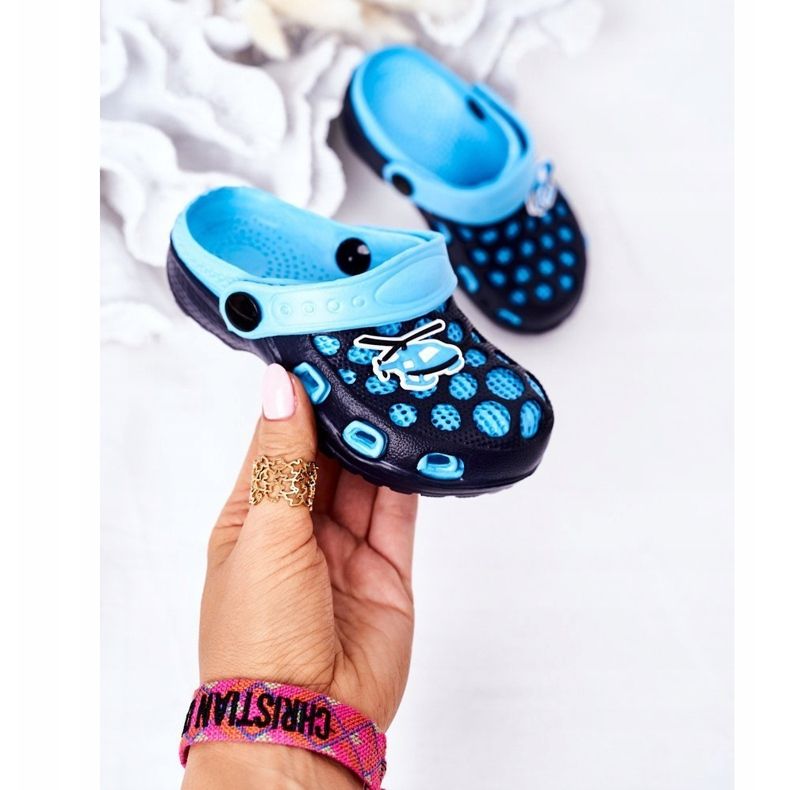 Pantuflas Niños Espuma Crocs Azul Marino Jupiter 2