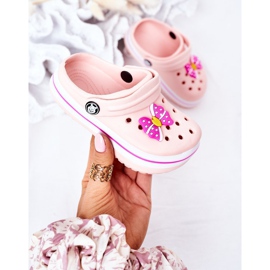 Pantuflas Niños Espuma Crocs Pink Lazy Day rosa 2