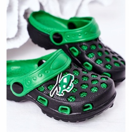 Pantuflas Niños Espuma Kroks Negro y Verde Júpiter 1
