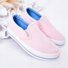 Zapatos deportivos rosas sin cordones Big Star HH374009 para niños rosado 2