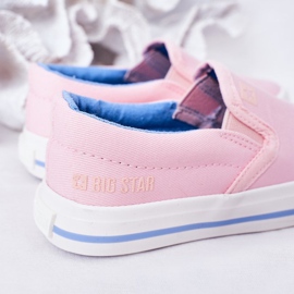 Zapatos deportivos rosas sin cordones Big Star HH374009 para niños rosado 6
