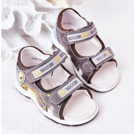 EVE Sandalias de fútbol grises para niños con velcro multicolor 5
