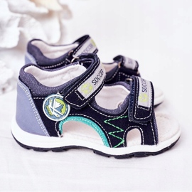 EVE Sandalias de fútbol infantil azul marino con velcro multicolor 5