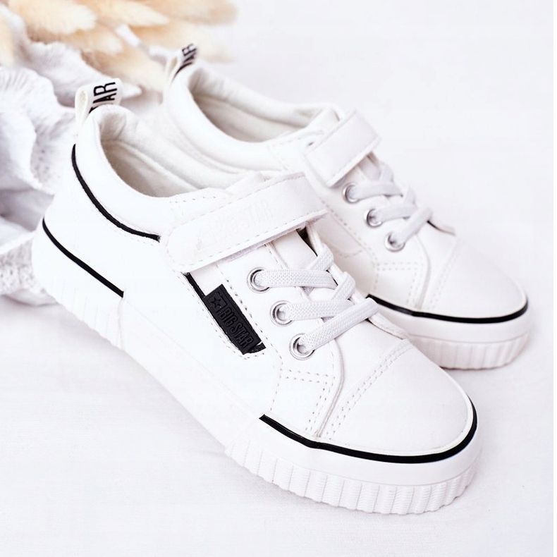 Zapatillas Infantiles Con Velcro Big Star HH374028 Blanco 1