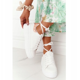 Zapatos deportivos Zapatillas de deporte en la plataforma Blanco y dorado Brillo brillante 1