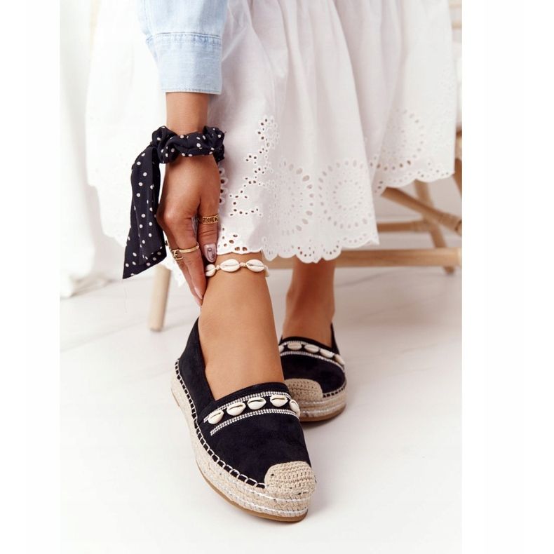 PG1 Alpargatas En La Plataforma Con Concha Negra negro 2