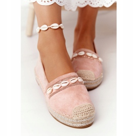 PG1 Alpargatas En Plataforma Con Concha Rosa rosado 4