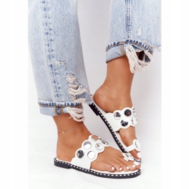 PS1 Pantuflas de Piel con Pedrería Blanca Ava blanco 2 PS1 Pantuflas de Piel con Pedrería Blanca Ava blanco 2