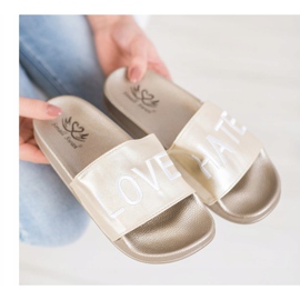 Small Swan LOVE &amp; HATE Zapatillas de piel ecológica dorado 4