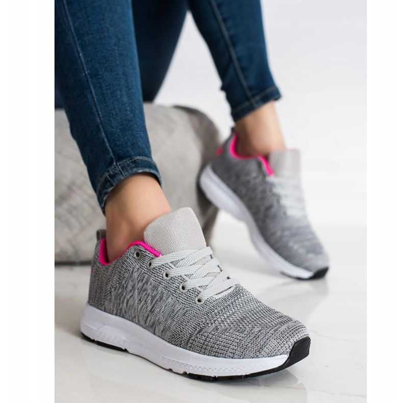 SHELOVET Zapatillas ligeras con cordones gris 2