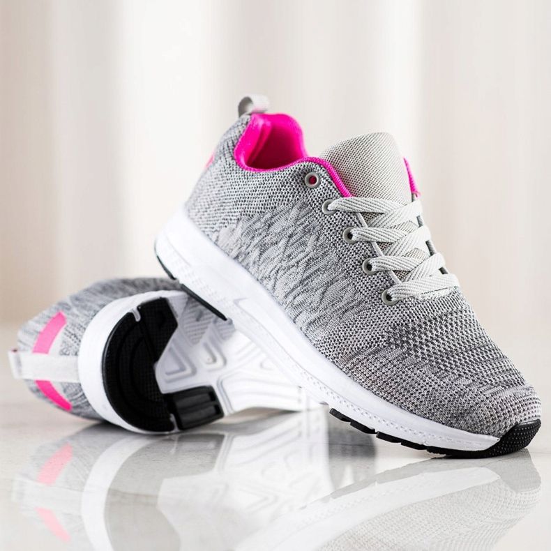 SHELOVET Zapatillas ligeras con cordones gris 1