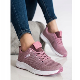 SHELOVET Zapatillas deportivas ligeras caladas rosado 1