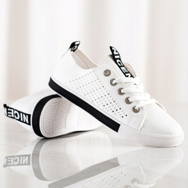 Bella Paris Zapatillas Con Piel Ecológica blanco 2