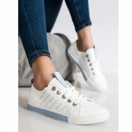 Bella Paris Zapatillas Con Piel Ecológica blanco 3