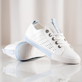 Bella Paris Zapatillas Con Piel Ecológica blanco 2