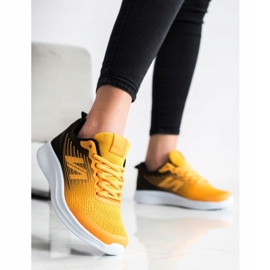 SHELOVET Zapatillas de tejido ligero negro amarillo 3