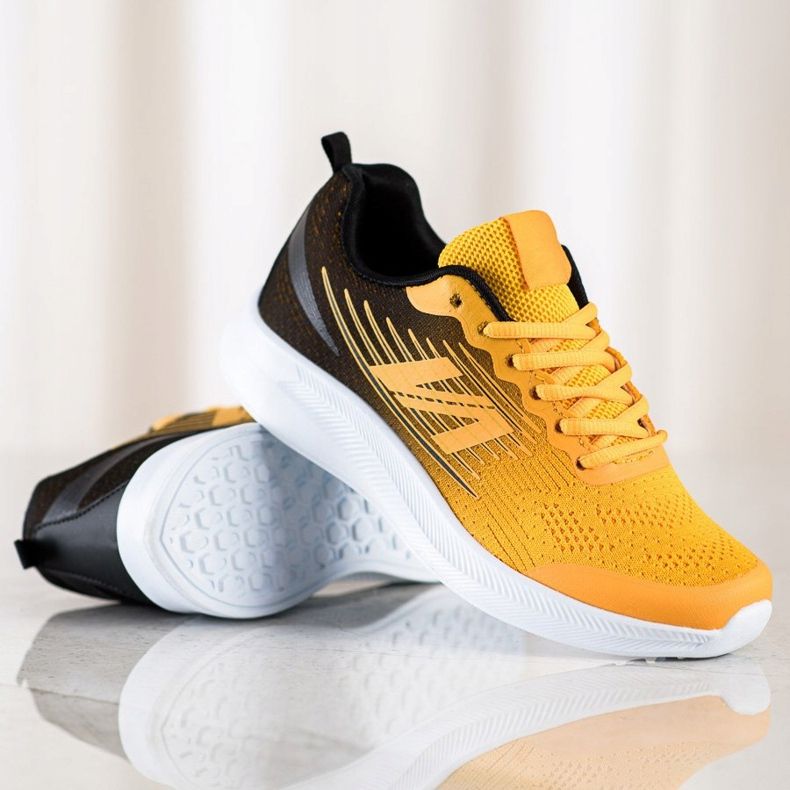 SHELOVET Zapatillas de tejido ligero negro amarillo 1