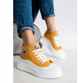 SHELOVET Zapatillas altas amarillas amarillo 2