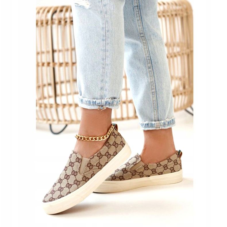 Zapatillas de deporte logged para mujer Slip-On Khaki Challenge beige marrón 4