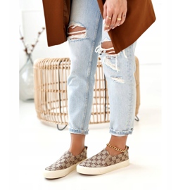 Zapatillas de deporte logged para mujer Slip-On Khaki Challenge beige marrón 1