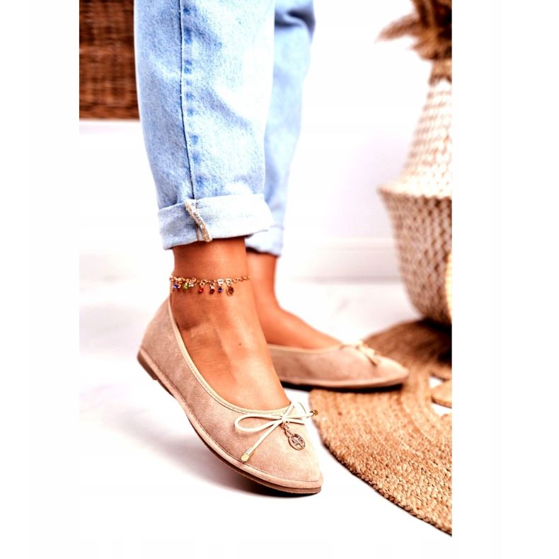 Bailarinas de Mujer Lu Boo Suede Beige 1