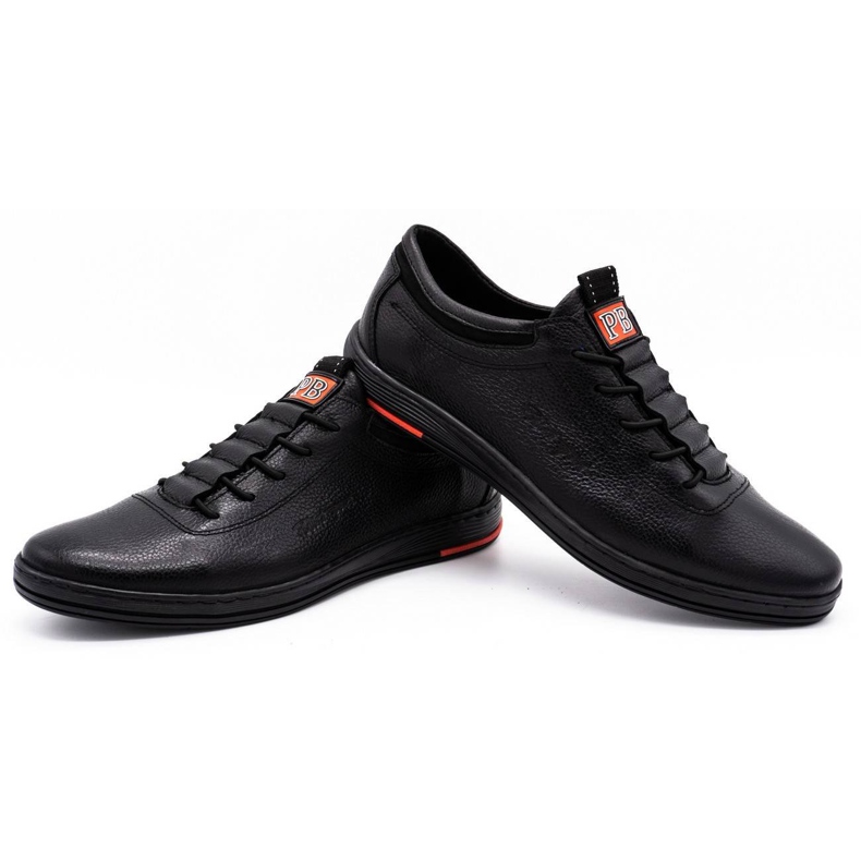 Polbut Zapatos de hombre piel casual negro K23 4