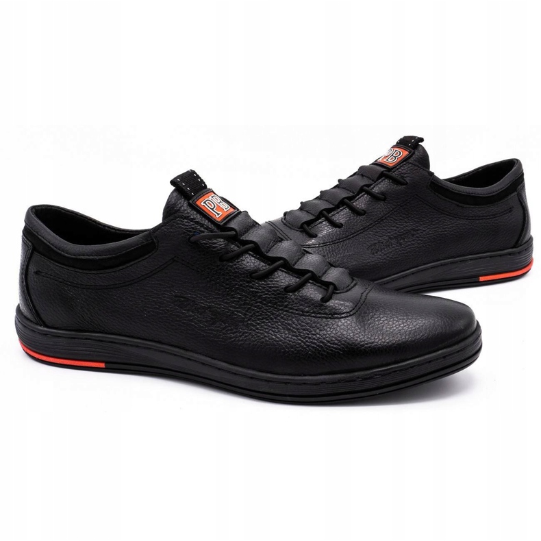 Polbut Zapatos de hombre piel casual negro K23 3