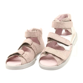 Sandalias preventivas altas Mazurek 291 rosa y plata 1