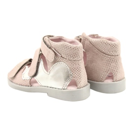 Sandalias preventivas altas Mazurek 291 rosa y plata 2