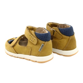 Sandalias de cuero para niños para velcro mazurek 1187 C. jółty amarillo 3