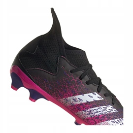 Botas de fútbol adidas Predator Freak.3 Mg Jr FW7532 negro, negro, rosa negro 3
