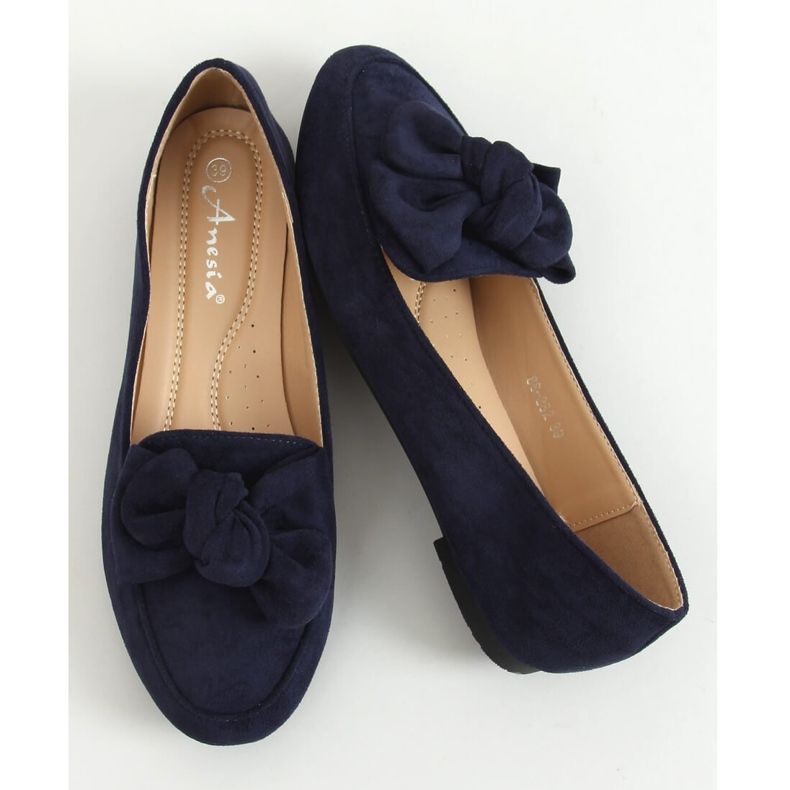 Mocasines con lazo azul marino 88-382 Navy 1