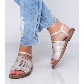 Marrón Sandalias beige sol brillante 1