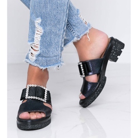 Chanclas azules brillantes con hebilla Lizzy 1