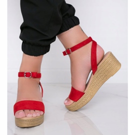 Sandalias de cuña rojas Seaky negro 1