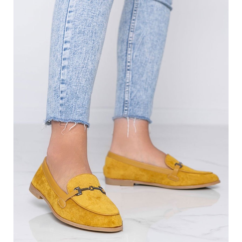 Mocasines mostaza de ante ecológico Juliette amarillo 1 Mocasines mostaza de ante ecológico Juliette amarillo 1