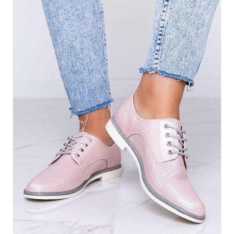 Zapatos rosa calados brillantes Kyoto rosado 1