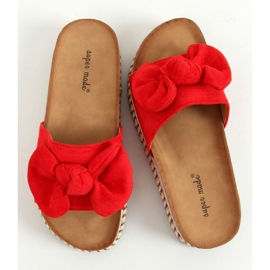 Rojo 7705 Zapatillas rojas en la suela decorada 1