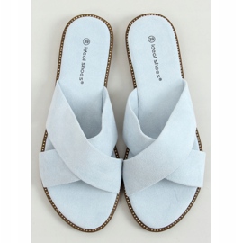 Pantuflas cruzadas azules de mujer 5143 LT.BLUE 1