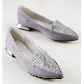 Goodin Bombas de moda en Spitz plata gris 3