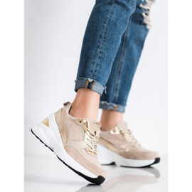 Filippo Zapatillas de cuero con cuña beige 2